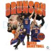 Retro Jalen Brunson Knicks Basketball Art Signature PNG