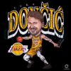 Retro Luka Doncic Lakers Cartoon Style PNG Design