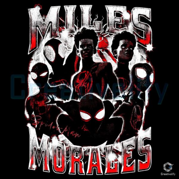 Retro Miles Morales SpiderMan PNG Across the SpiderVerse Style