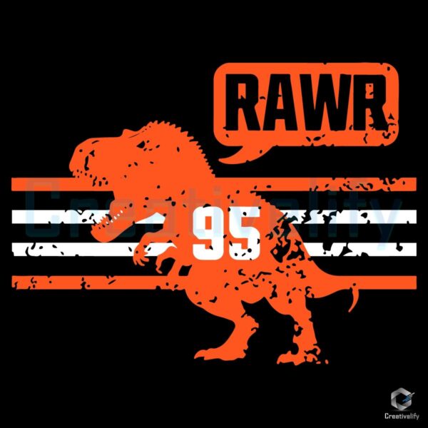 Retro Myles Garrett TRex Cleveland Browns SVG Design