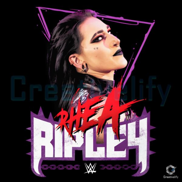 Retro Rhea Ripley WWE Grunge Style PNG Art