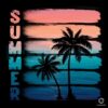 Retro Summer Palm Tree Beach PNG