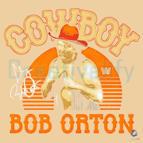 Retro WWE Legend Cowboy Bob Orton PNG Design