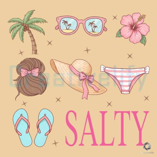 Salty Girl Summer Beach Stuff PNG