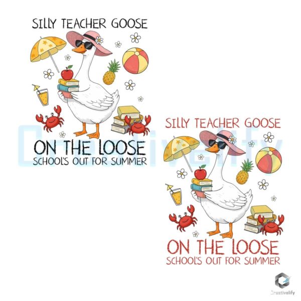 Schools Out for Summer Goose Fun Last Day PNG Design