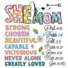 She Mom Strong Beautiful Capable Quote SVG Design
