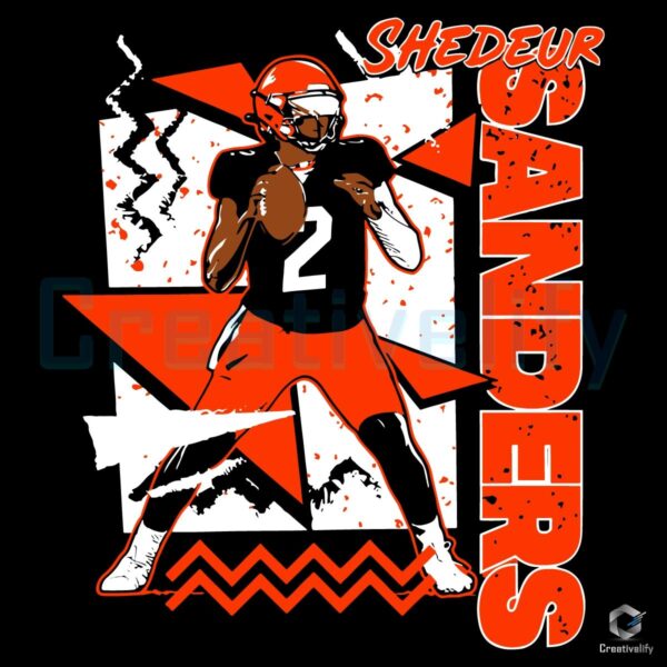 Shedeur Sanders Retro 90s Cleveland Browns Football SVG