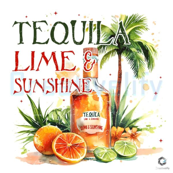 Sippin Tequila Lime Sunshine Funny Summer PNG