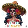Sugar Skull Woman with Sombrero PNG for Cinco de Mayo