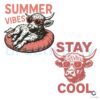 Summer Vibes Stay Cool Highland Cow PNG
