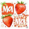 Sweet Coquette Mama Strawberry Floral SVG for Mothers Day