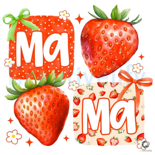 Sweet Coquette Mama Strawberry Floral SVG for Mothers Day
