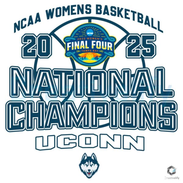 UConn Huskies 2025 NCAA Champs SVG Womens Basketball Glory