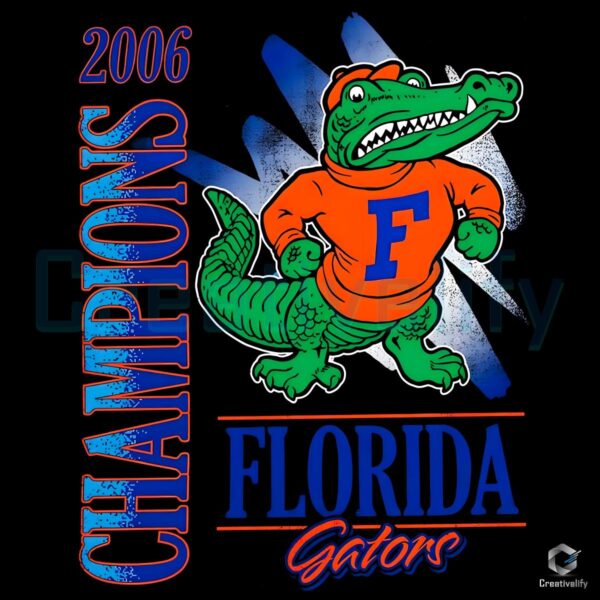 Vintage 2006 Florida Gators Champion Mascot PNG Design