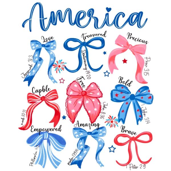 America Coquette Usa 4Th Of July Girly Patriotic PNG
