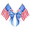 America Flag Girly Bow Coquette Usa 4Th Of July PNG