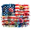 American Flag Floral Patriotic Wildflower Usa PNG