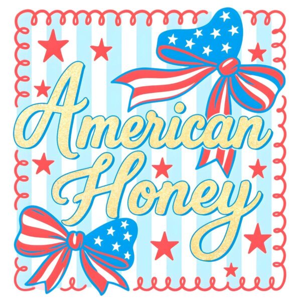 American Honey Coquette Preppy Bow 4Th Of July PNG