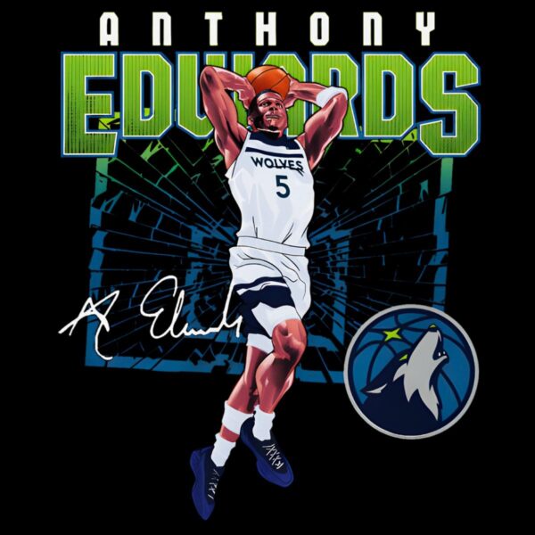 Anthony Edwards Minnesota Timberwolves Shattered Glass Dunk PNG