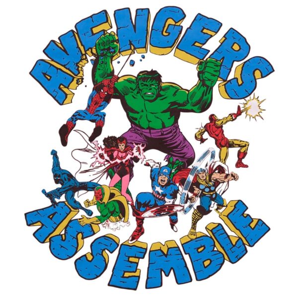 Avengers Assemble Retro Comic Style PNG