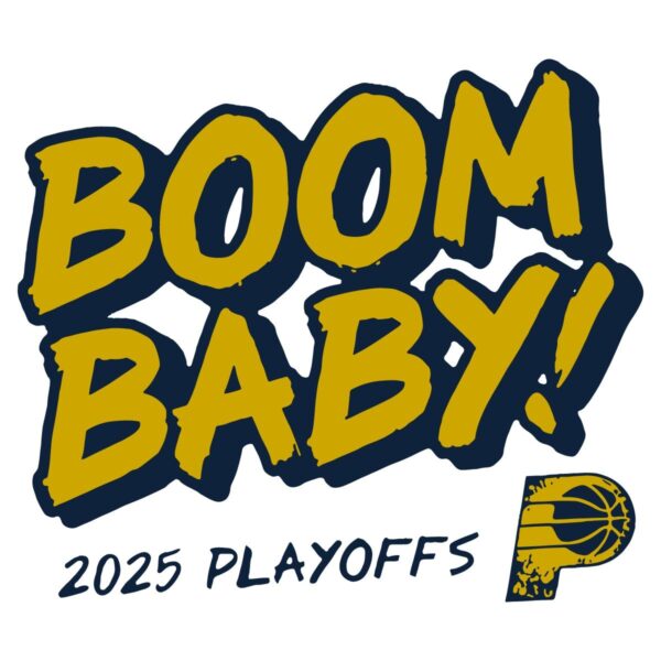 Boom Baby 2025 Playoffs Indiana Pacers Logo SVG