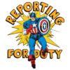 Captain America Reporting For Duty Retro Marvel Comic PNG