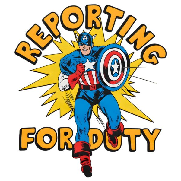 Captain America Reporting For Duty Retro Marvel Comic PNG