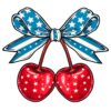Cherry Bow 4Th Of July Cherry Bow Usa Flag PNG
