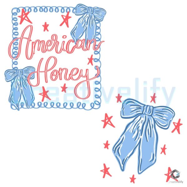 Coquette American Honey Flag Bows PNG SVG Design