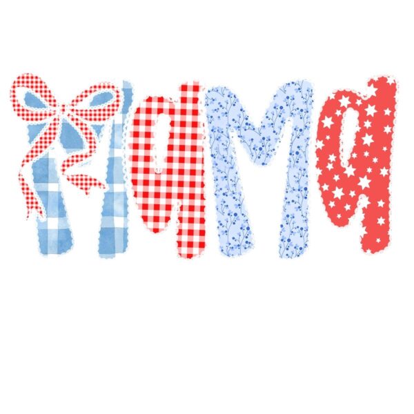 Coquette Mama Cottagecore Patriotic Bow Lace PNG