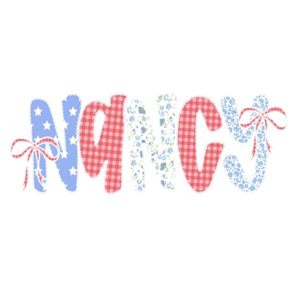 Custom Name Coquette Patriotic Lace Cottagecore PNG