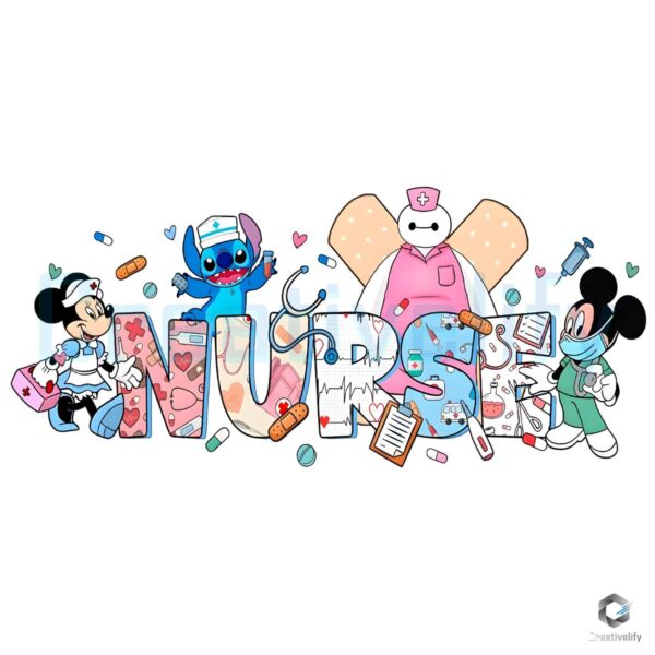 Cute Disney Nurse Stitch Minnie PNG for Nurse Week Celebration