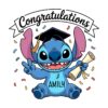 Disney Cartoon Stitch Graduate Custom Name PNG