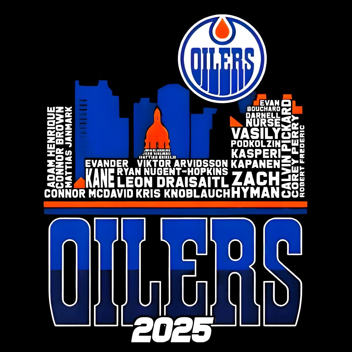 Edmonton Oilers Skyline Players Name 2025 PNG Edmonton Oilers Skyline Players Name 2025 PNG