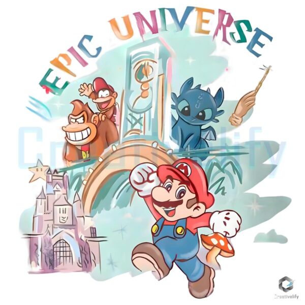 Epic Retro Family Adventure Super Mario PNG Download