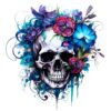 Floral Skull Mom PNG Sublimation Digital Download