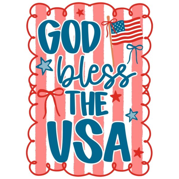God Bless The Usa Patriotic Coquette America Flag SVG