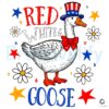 Goofy Goose Patriotic Floral Fourth of July PNG Design