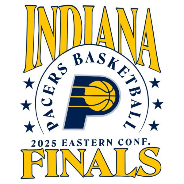 Indiana Pacers Retro 2025 Eastern Conference Finals Matchup SVG