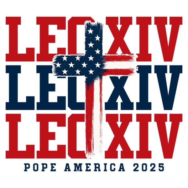 Leo Xiv Pope America Flag Cross 2025 PNG