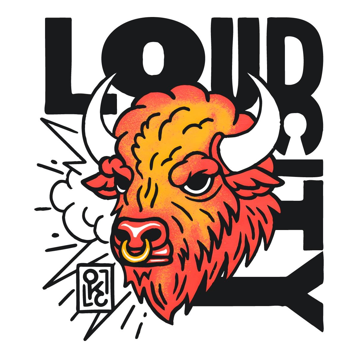 Loud City Bison Okc Basketball Mascot Head PNG
