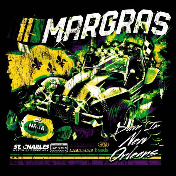 Margras Mardi Gras Race Car New Orleans Graphic PNG
