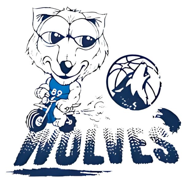 Minnesota Timberwolves Mascot Riding Motorbike PNG