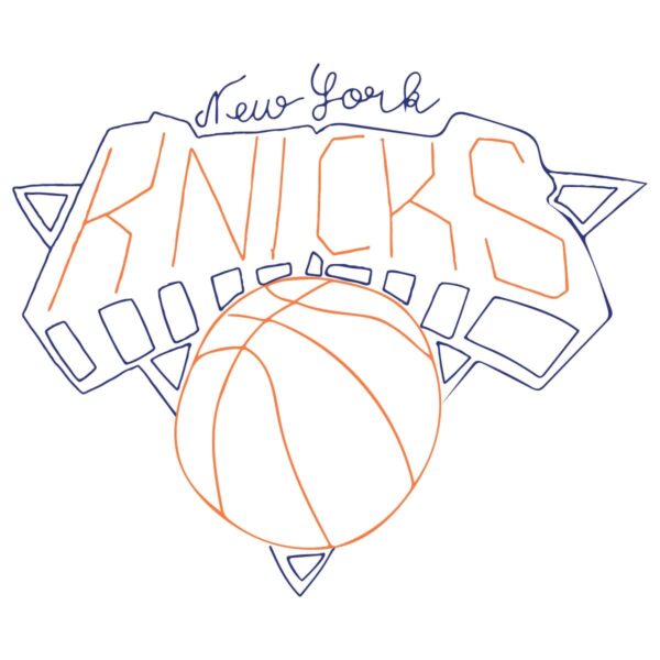 New York Knicks Maison Labiche Le Patureau Basketball Logo Line Art SVG
