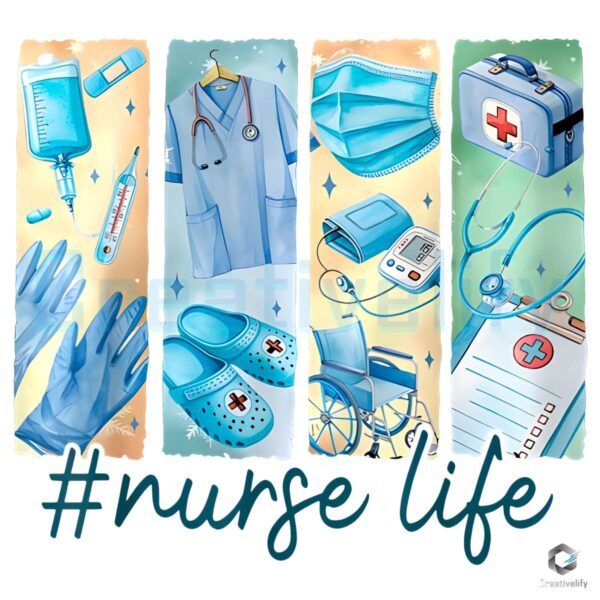 Nurse Life RN CNA Brushstroke PNG for Sublimation Designs