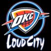 Okc Thunder Neon Loud City Basketball SVG