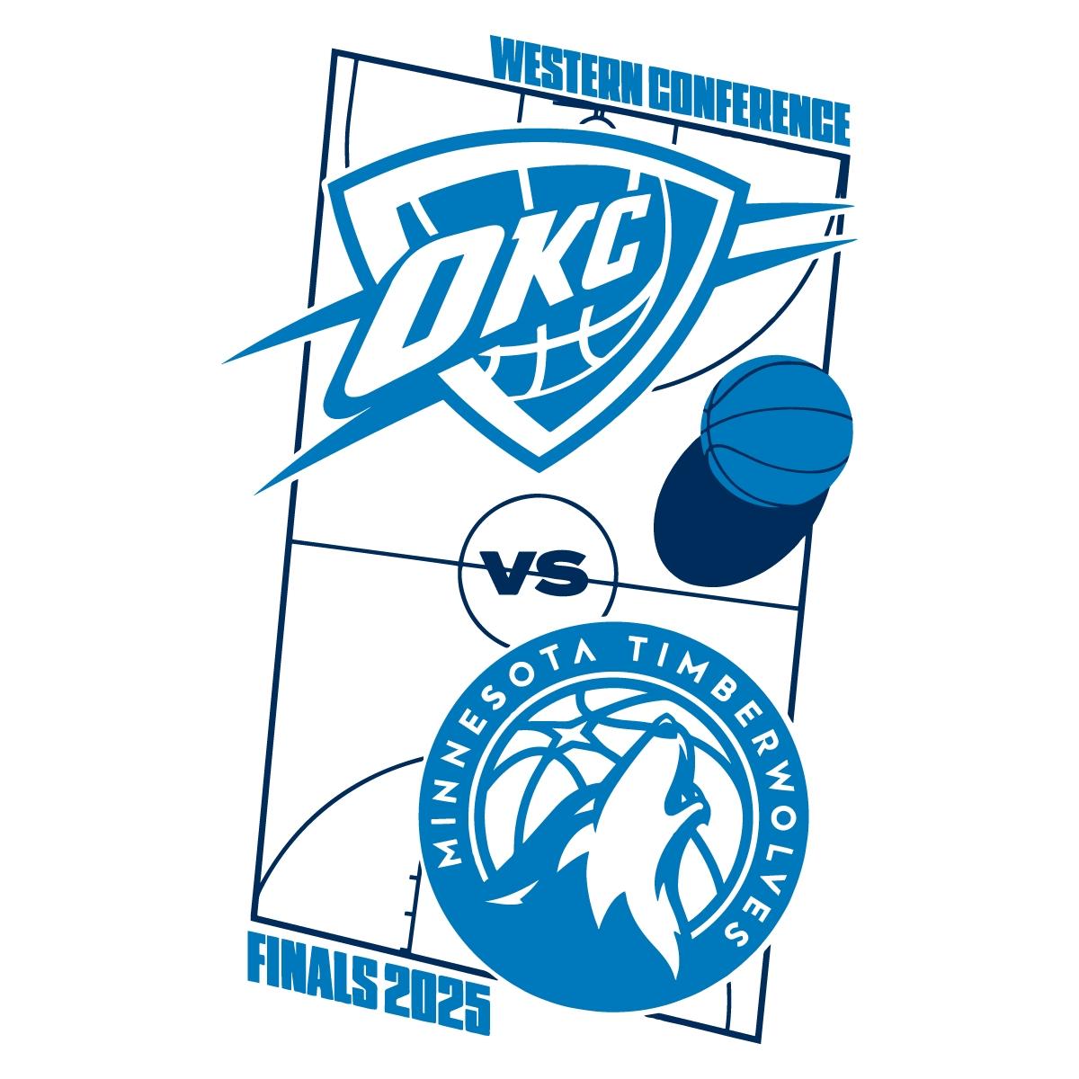 Okc Thunder Vs Minnesota Timberwolves 2025 Western Conference SVG