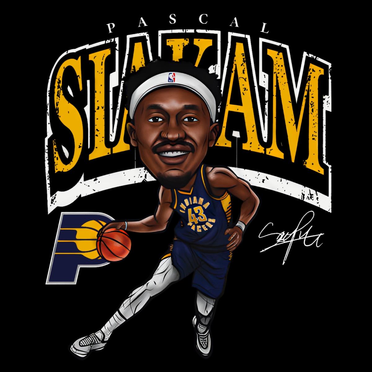 Pascal Siakam Indiana Pacers Basketball Cartoon PNG