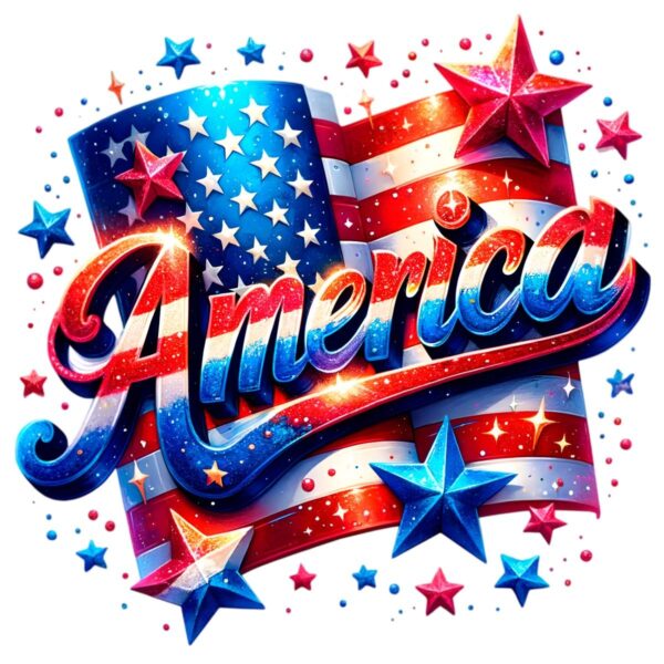 Patriotic America Flag Sublimation Design PNG