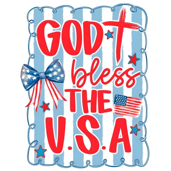 Patriotic Coquette American God Bless The Usa PNG